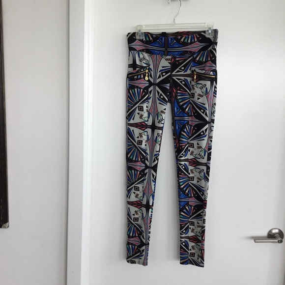 Fancy Fun  Blue & Black high rise Leggings Size Medium $35 - Picture 2 of 12